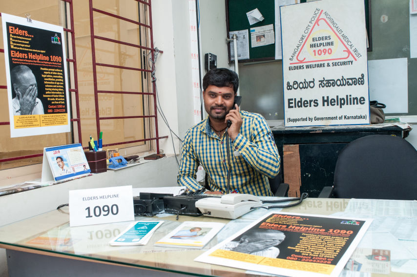 A picture of the Elders Helpline 1090 in Bangalore